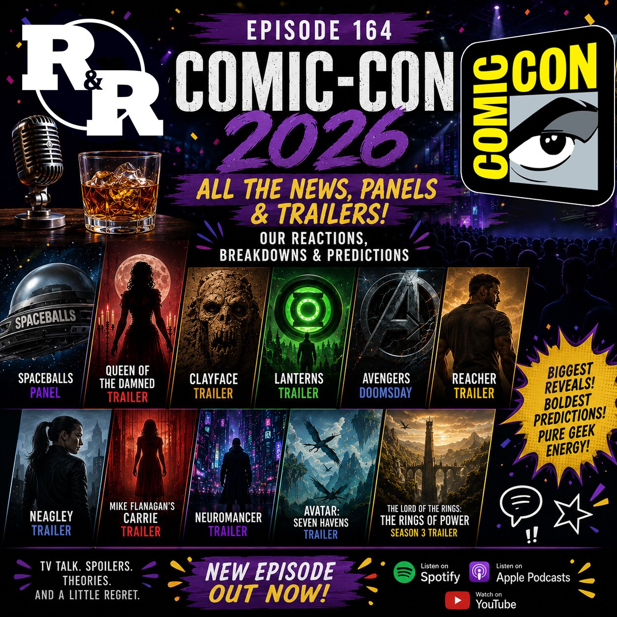 R&R 164: From Dark Helmet to Doomsday. Comic-Con 26 Wrap Up episode artwork